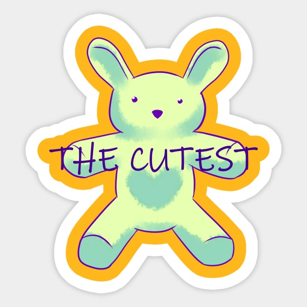 The cutest bunny green Sticker by Demonic cute cat